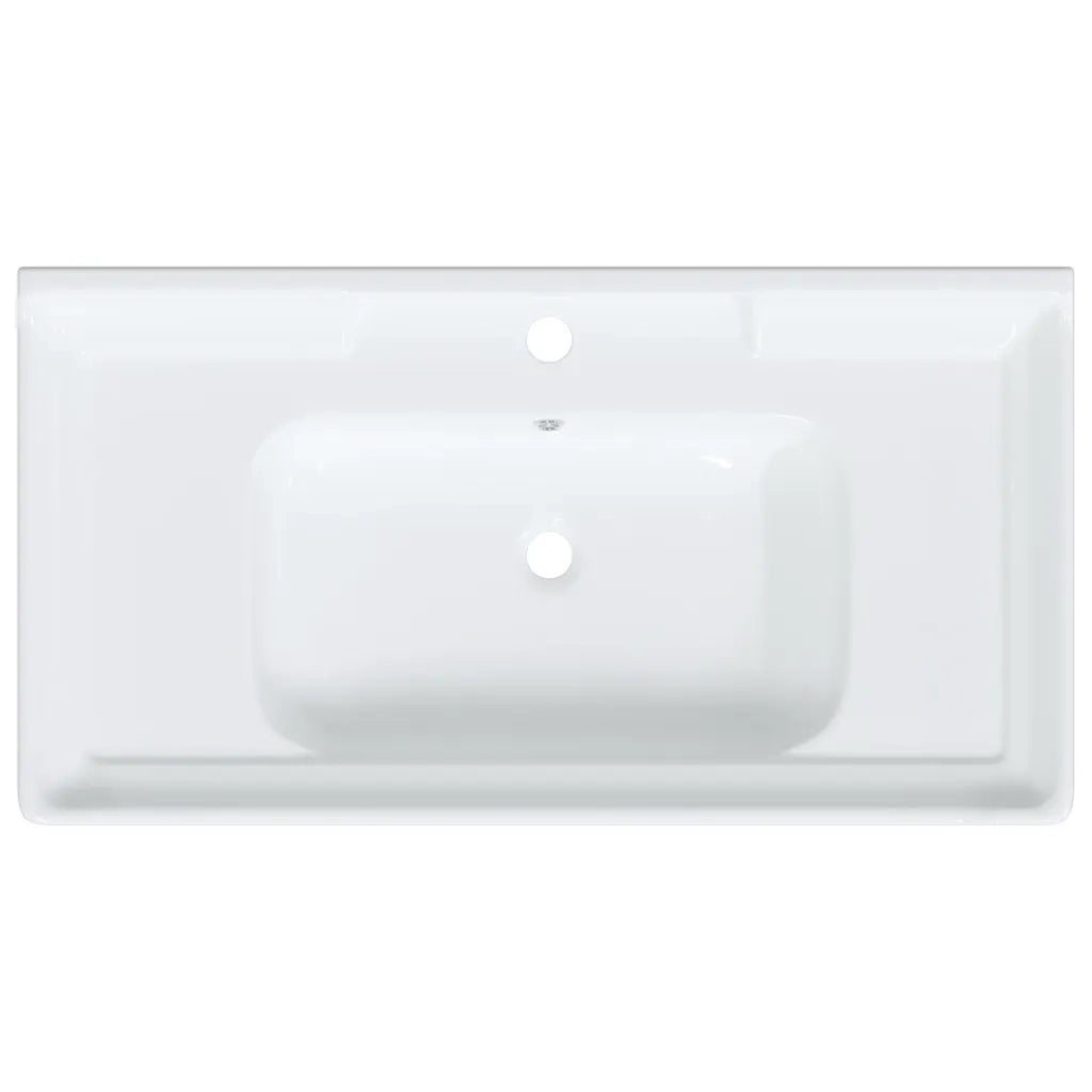 Lavandino da Bagno Bianco 91,5x48x23cm Rettangolare in Ceramica