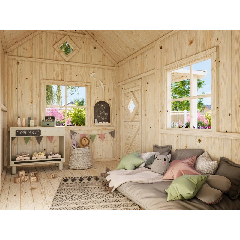 Casetta gioco bambini in legno 233x157 cm pareti 16 mm con pavimento incluso  Esterni da Vivere Otto