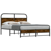 Letto matrimoniale | Letto per adulti | Giroletto senza Materasso Rovere Fumo 120x190 cm in Truciolato