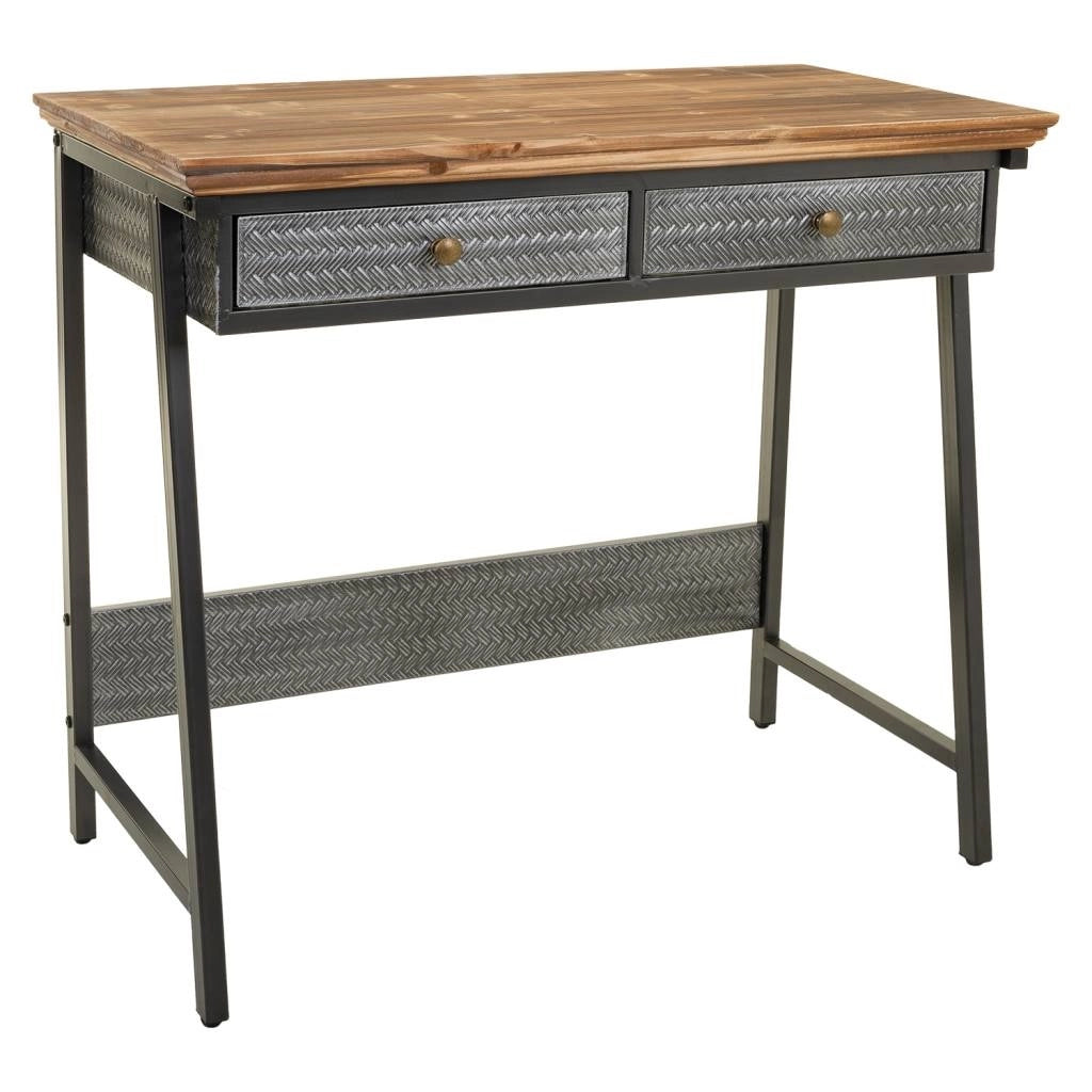 Mobile de ingreso in metallo e legno 83,5x45,5x75h cm