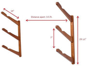 Opbergrek per pare surfplanken con supporto in bambù, da appendere al muro, display per pare surfplanken, display per pare skateboard con più livelli