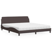 Letto con Materasso Dover Marrone Scuro 180x200cm Tessuto