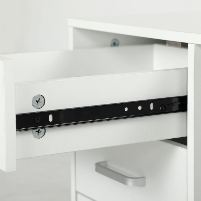 Cassettiera da Ufficio Schedario  con 3 Cassetti Serratura e Chiavi 60x40x56 cm Bianco