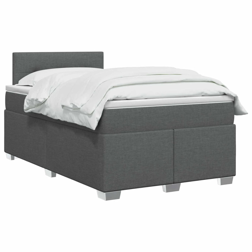 Letto con Box Spring, Materasso e LED Grigio Scuro 120 x 190 cm 3451897