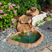 Cascata Artificiale Roccia da Giardino 320x165 cm in Vetroresina con Pompa