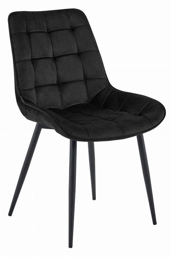 Sedia VALORA BERA - Design moderno in velluto nero per la casa x 4