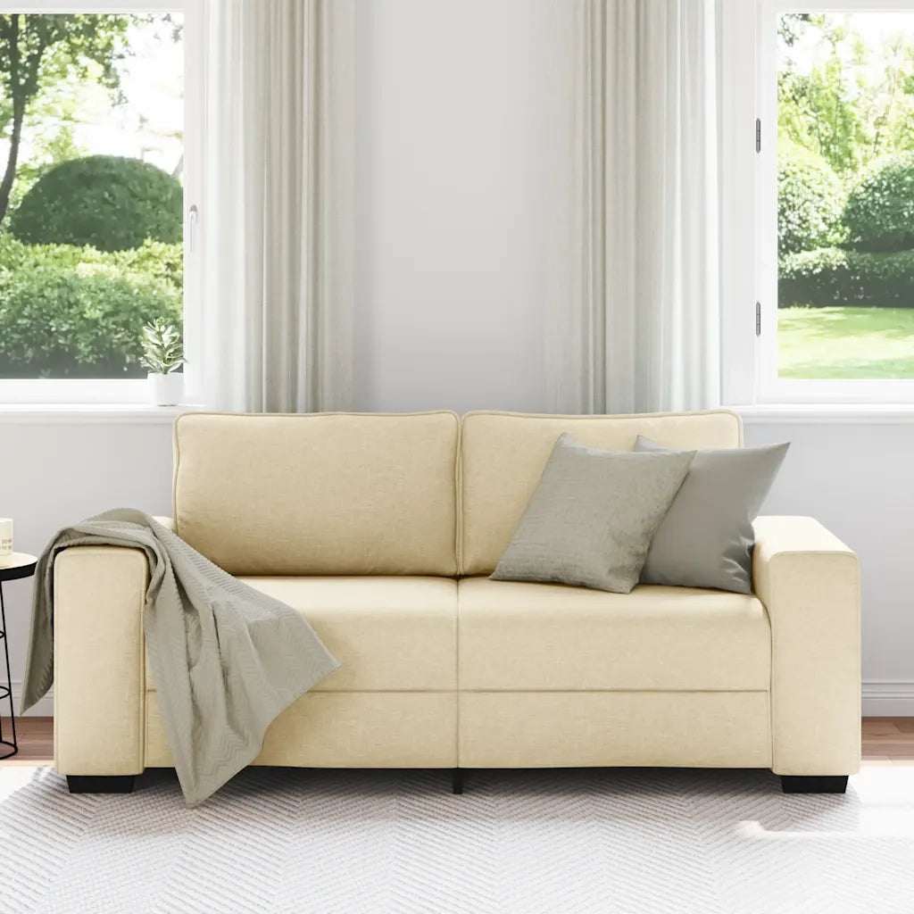 Divano a 2 Posti Crema 180x77x82 cm in Tessuto 4105173
