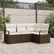 Set di divani con cuscino 4 pcs Marrone e Crema polyrattan 3355027