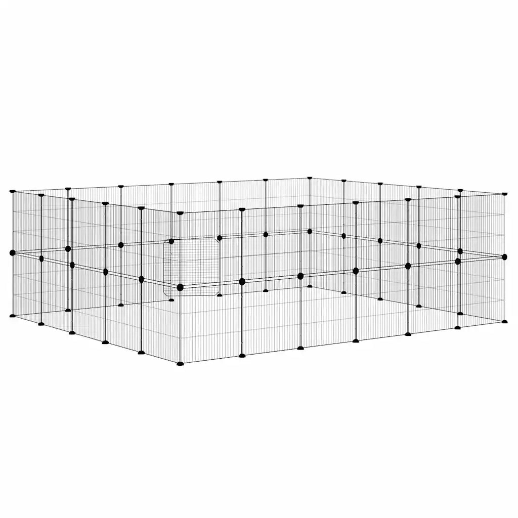 Gabbia per Animali 44 Pannelli con Porta Nera 35x35 cm Acciaio 3114046