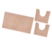 Tappeto Bagno Morbido Assorbente Antiscivolo 3D Intrecciato Lavabile Set 3 Pezzi Salmone