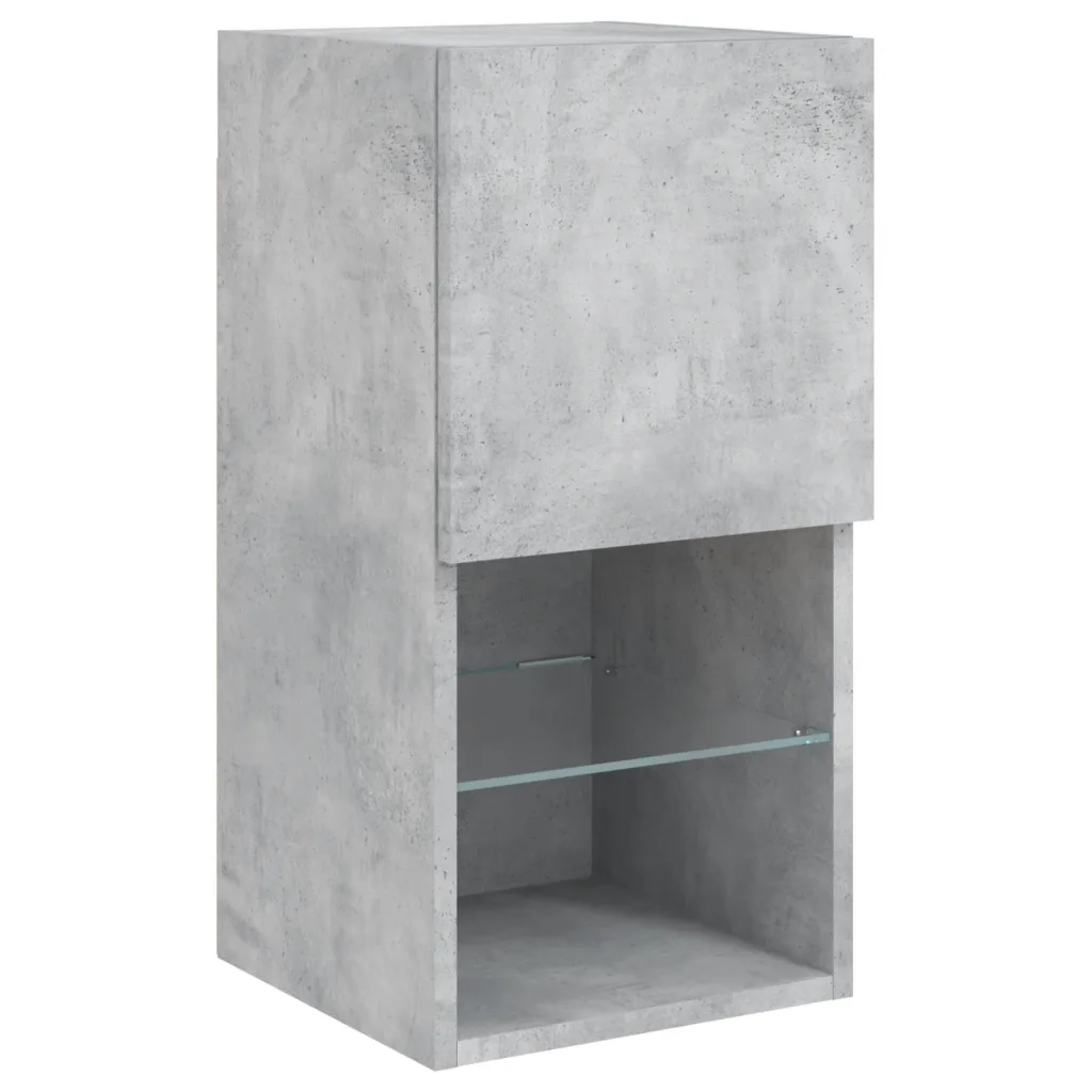 Mobili TV con Luci LED 2pz Grigio Cemento 30,5x30x60 cm 836994