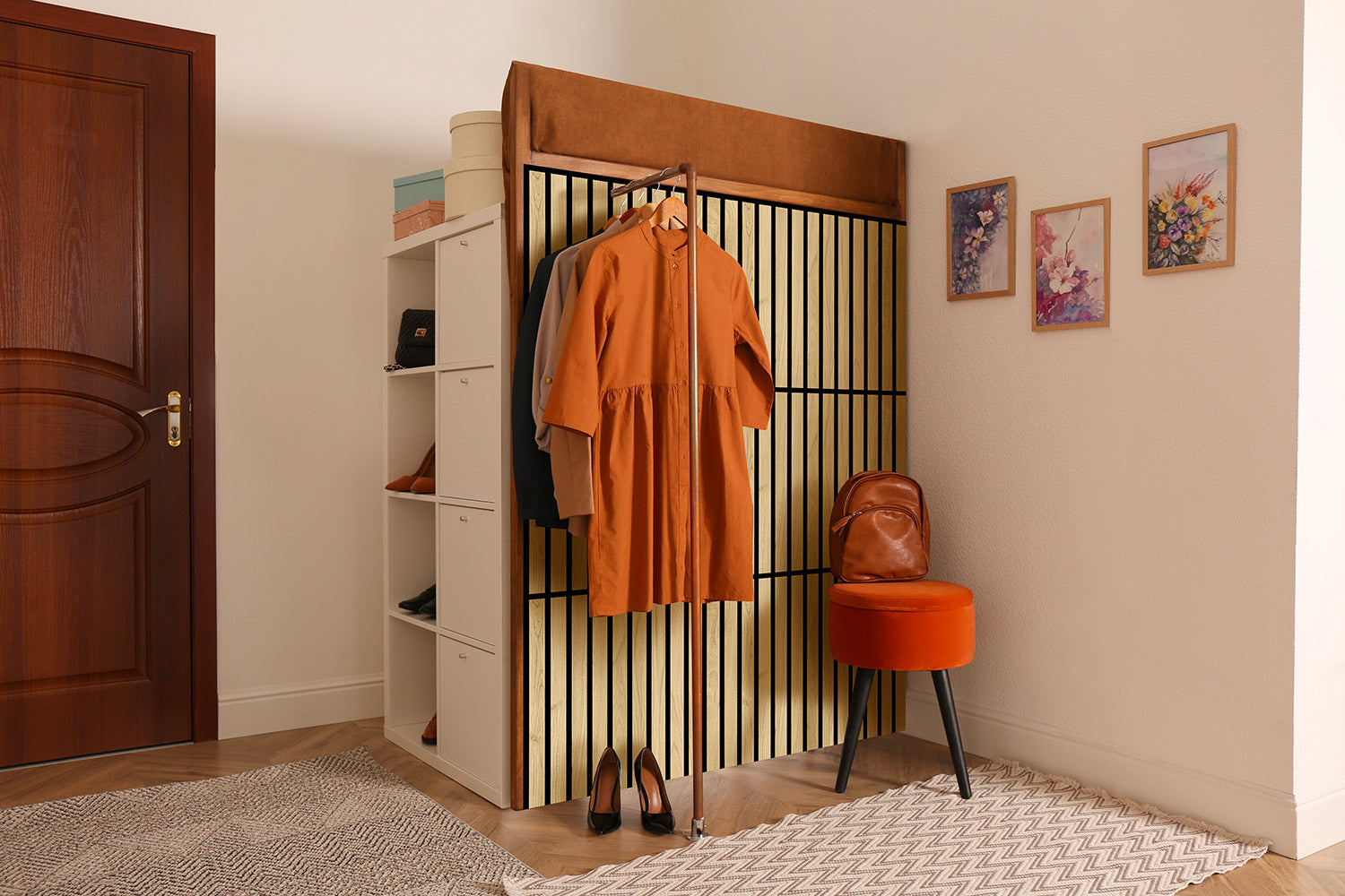 Set 10 Pannelli Decorativi Fonoassorbenti 58x58 cm in MDF Decoro D Obliquo Doppio Rovere Aurora