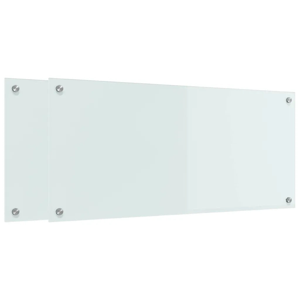 Schienale da cucina 2 pcs Bianco 90 x 40 cm vetro temperato