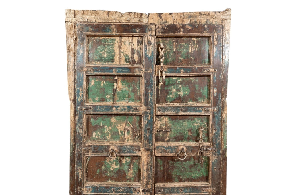 Biscottini Porta portone in legno massello e ferro da interno o da esterno vecchia e antica medievale