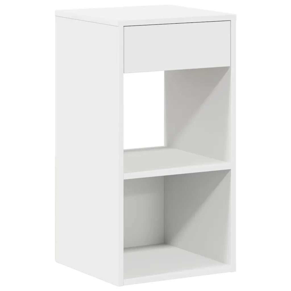 Comodini con Cassetto 2 pz-Set di 2 Tavolino da notte Bianchi 35x34x66,5 cm