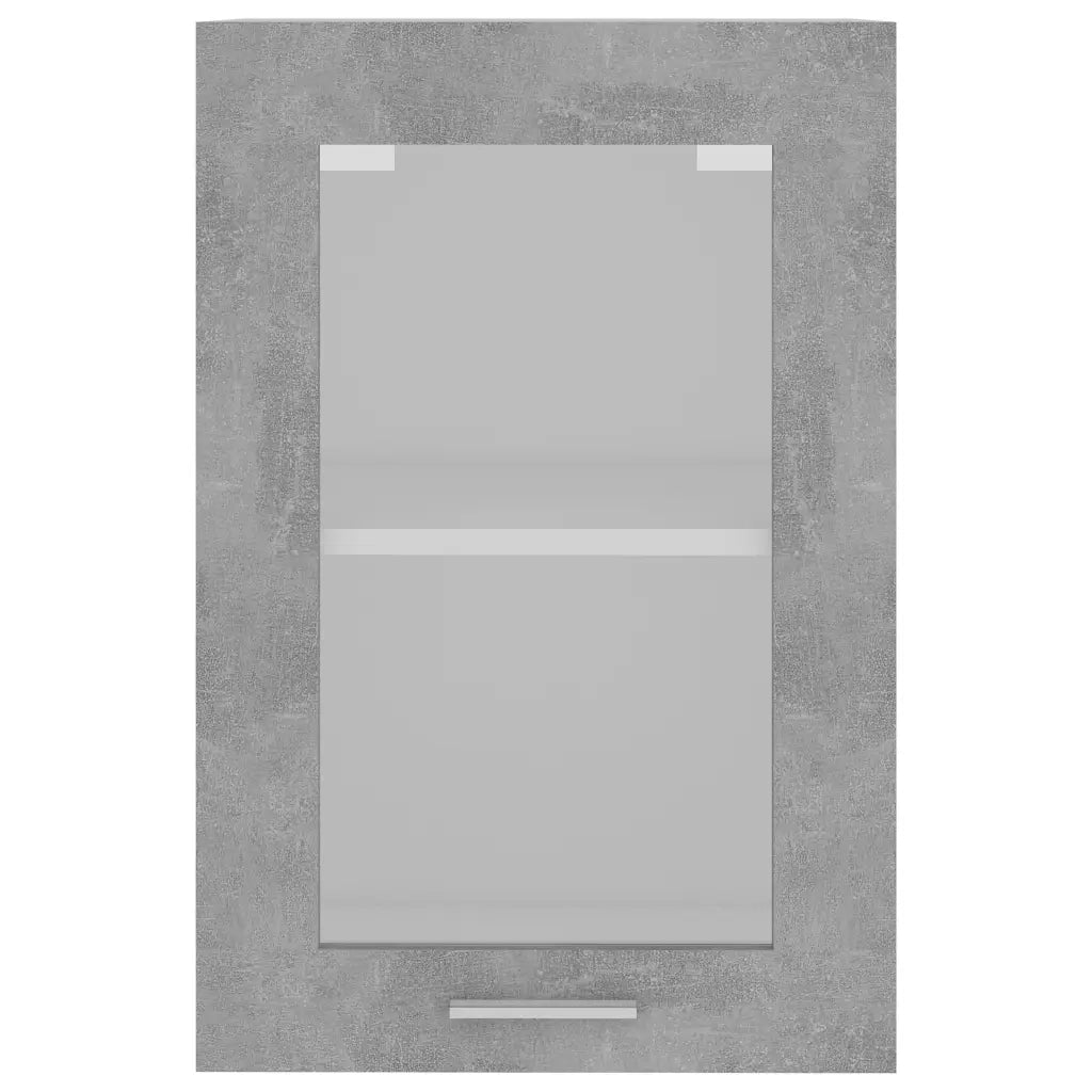 Armadio pensile | Mobile Pensile con Vetro ¡°Lyon¡± Grigio Cemento 40x31x60 cm