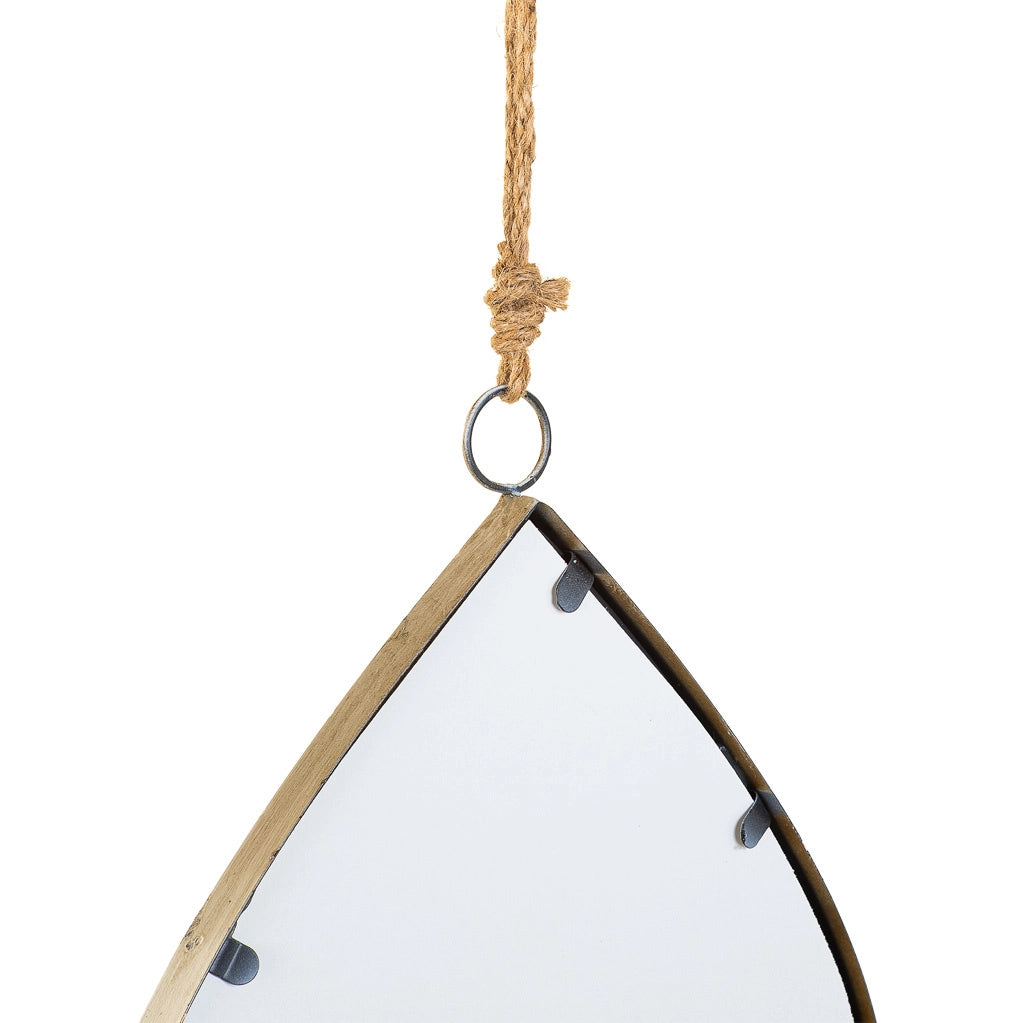 Specchio da parete in metallo dorato 34x3x41,5h