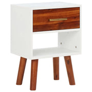 Comodini in Legno Massello di Acacia 2 pz-Set di 2 Tavolino da notte 40x30x57 cm
