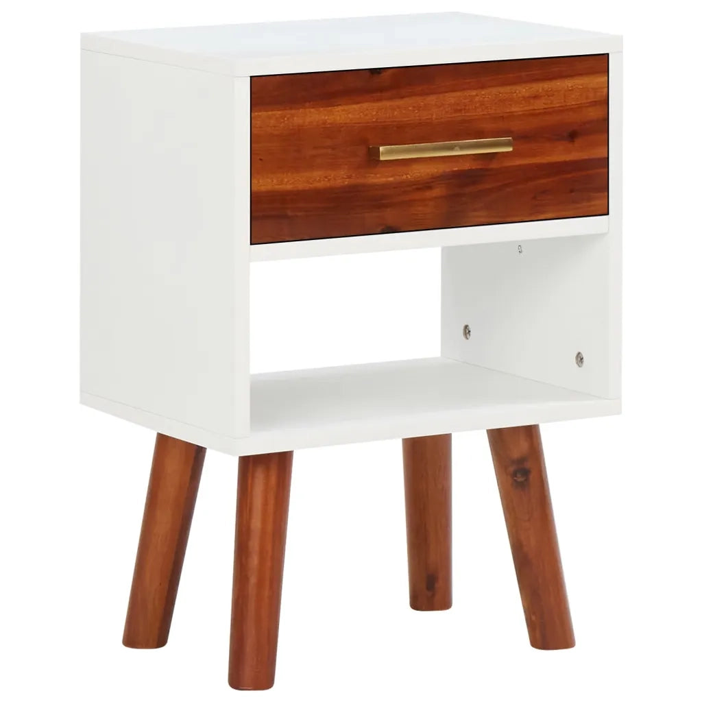 Comodini in Legno Massello di Acacia 2 pz-Set di 2 Tavolino da notte 40x30x57 cm