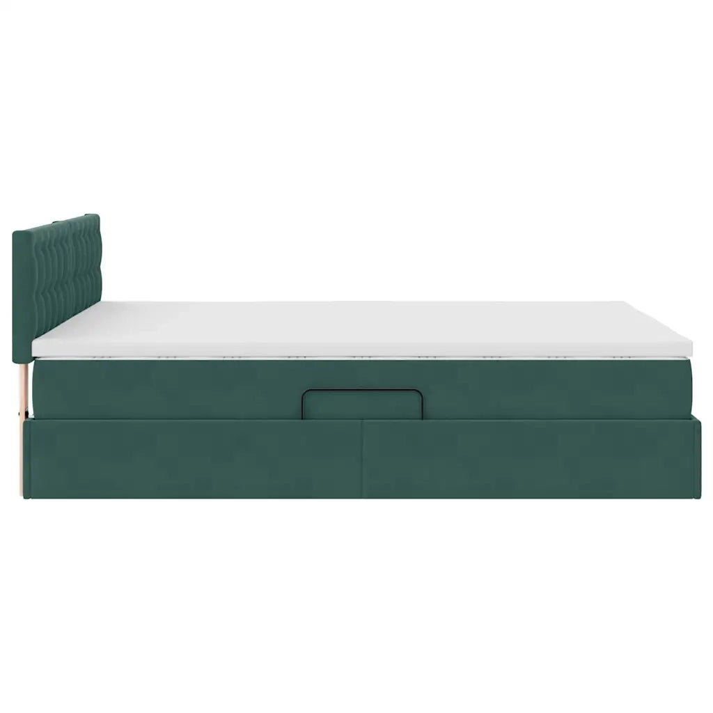 Letto con Contenitore Verde Scuro 140 x 200 cm Velluto 3370884