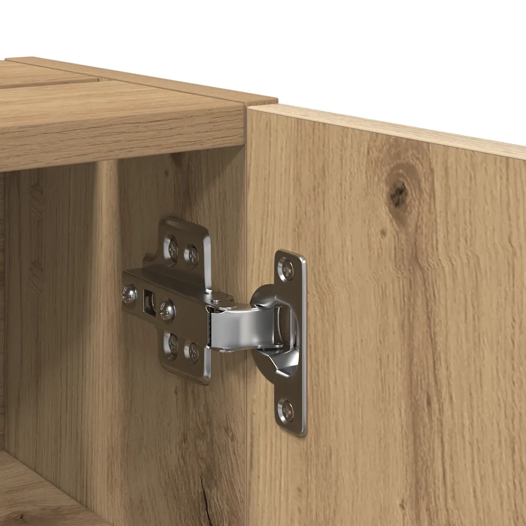 Mobile da Bagno | Armadio da bagno con Portarotolo Rovere Artigianale 20,5x22x72cm