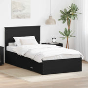 Struttura del letto con testiera Nero e Argento 100 x 200 cm