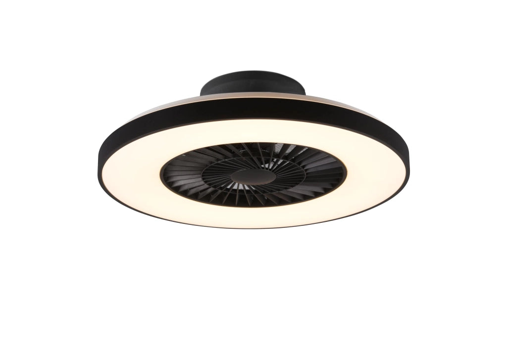 Plafoniera Ventilatore da Interno a led in PLASTICA Nero Opaco