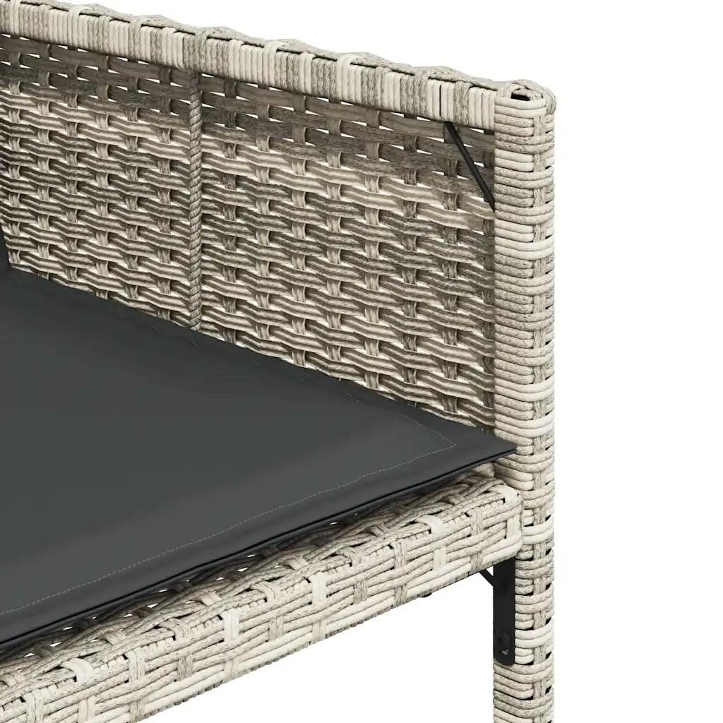 Set da Pranzo da Giardino 13pz con Cuscini Grigio in Polyrattan 3211307