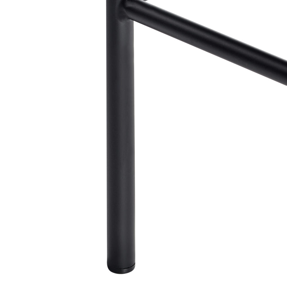 Set di 2 sedie da bar Rivestimento in poliestere verde Gambe in metallo nero Sgabelli senza braccioli Schienale arrotolato Cucina moderna sala da pranzo