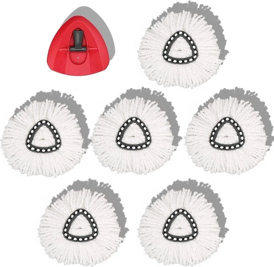 Set di 6 microfibra per pulire con copertura di gomma per 360 gradi - adatto a tutti i tipi di pavimento - set da 6 pezzi