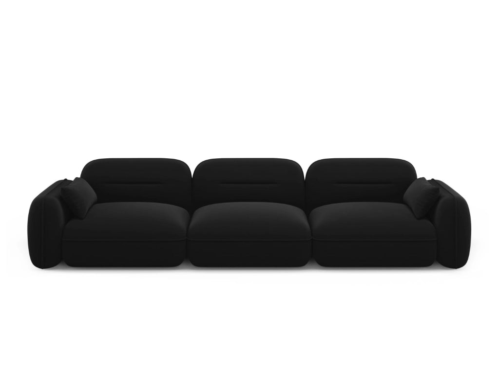 Cosmopolitan Design - Divano modulare "Sydney" 4 posti in velluto nero 