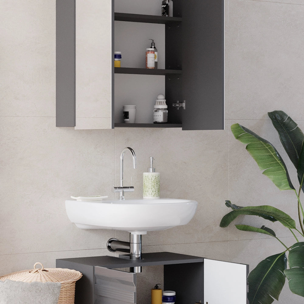 Vicco Set di mobili da bagno Antracite lucido 2 parti