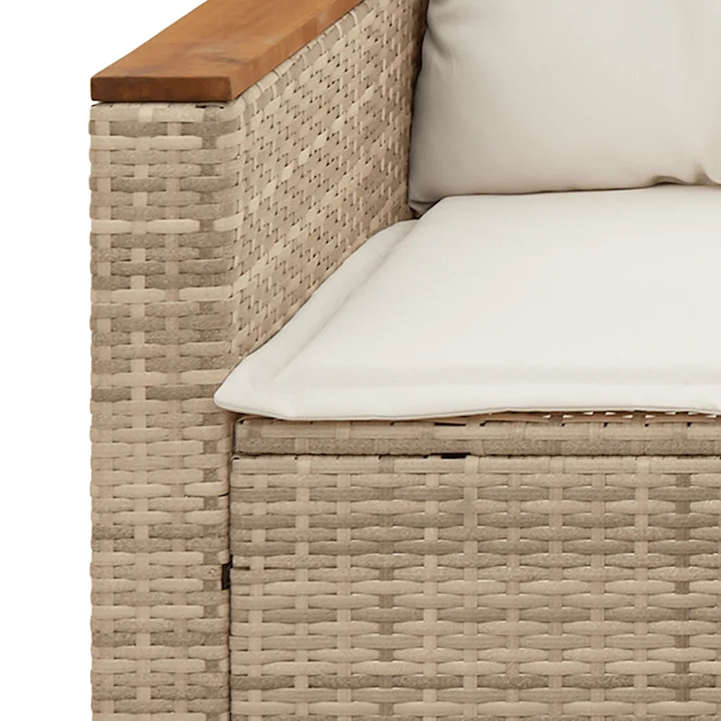 Divano da Giardino con Cuscini a 3 Posti-Sofa da Giardino-Divano da esterno Beige in Polyrattan 709247