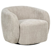 Poltrona girevole moderna Imbottitura in poliestere con braccioli Seduta ampia Soggiorno Beige