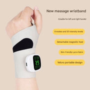 Bracciale massaggiante beige, dispositivo per massaggi alle mani e polsi, massaggio regolabile