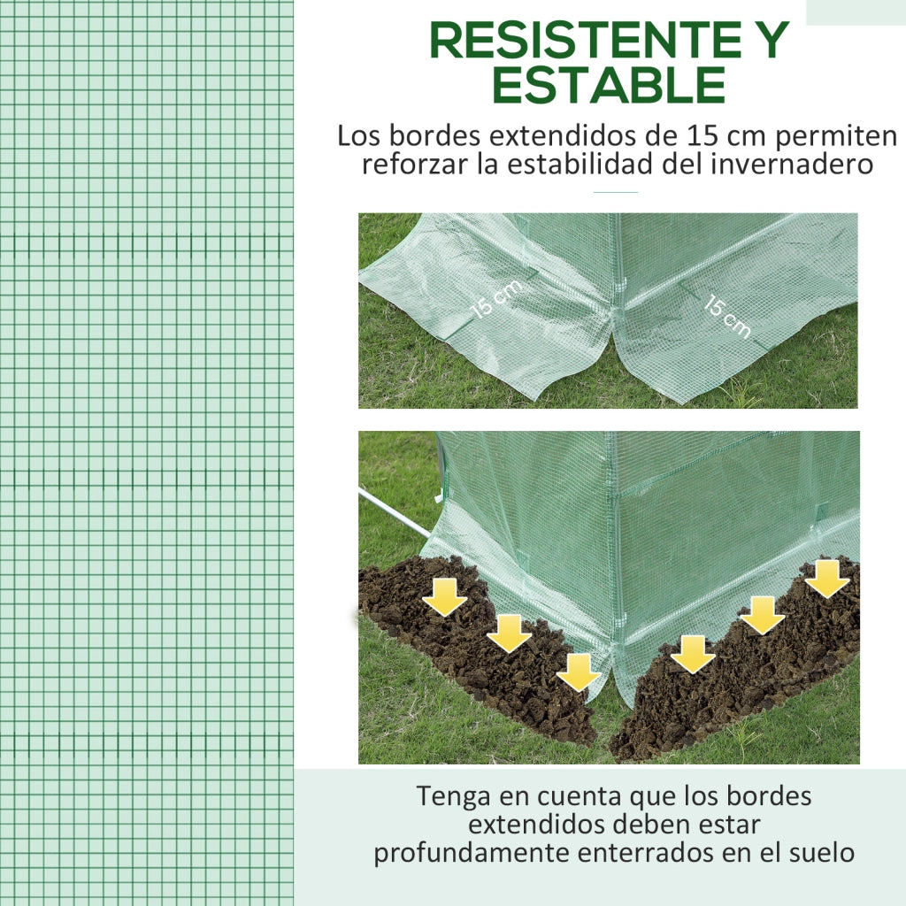 Serra in Polietileno 3x2x2 m con Finestre e Porta ¨C zephmum ¨C Verde