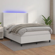 Giroletto Molle con Materasso e LED Bianco 140x200cm Similpelle 3139266