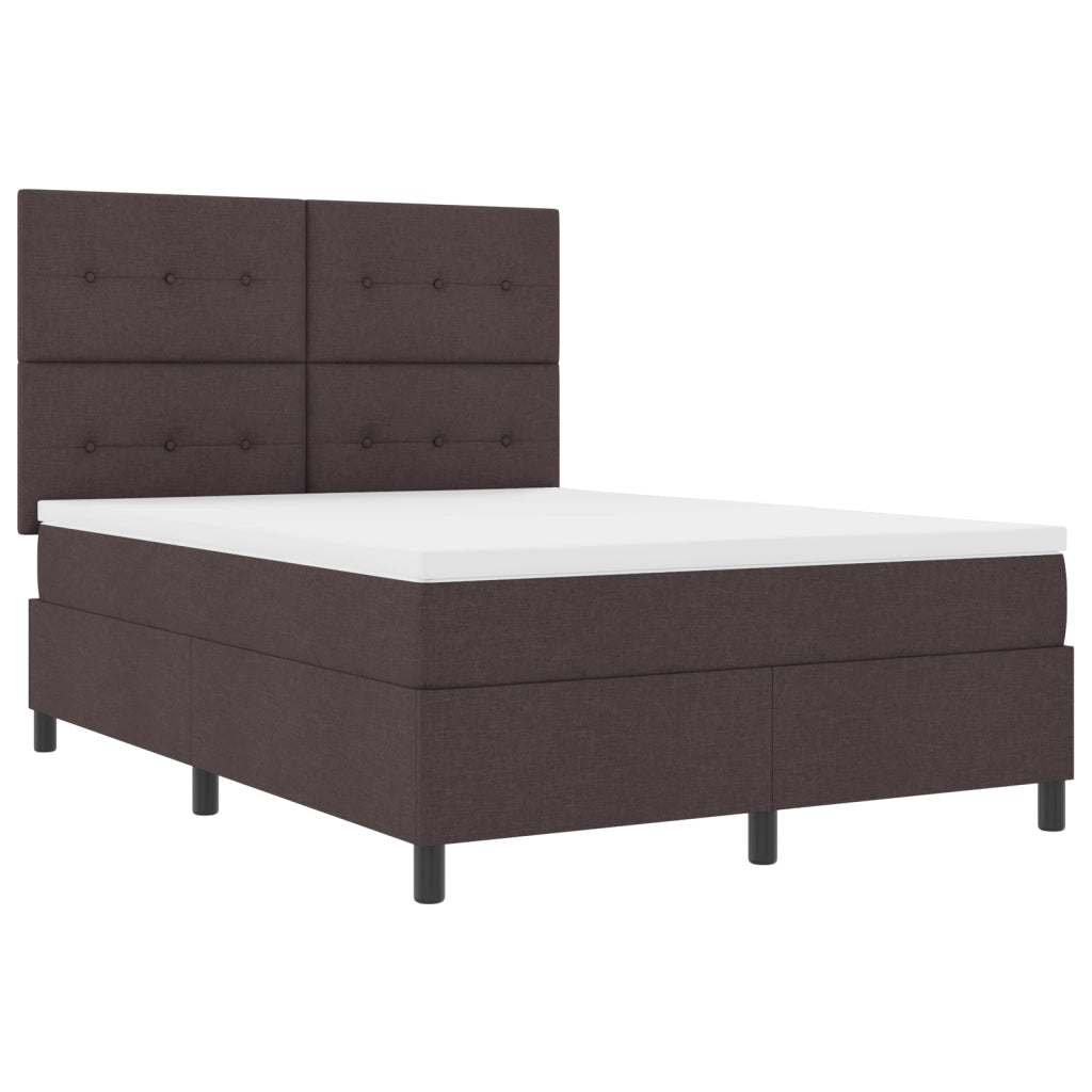 Letto Box Spring Marrone Scuro 160x200 cm Tessuto