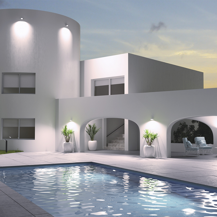 Proiettore led 10 watt slim metallo bianco ip65 equivalente 66 watt temperatura colore lampada 4500k bianco naturale