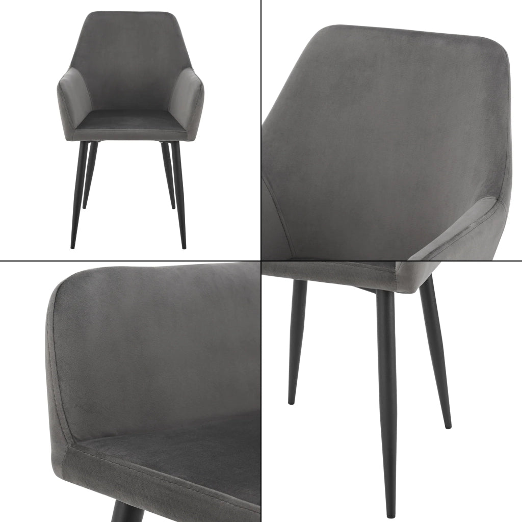 Set di 4 sedie da pranzo dal design moderno e robusto 86 x 57 x 56 cm grigio scuro 03_0009832