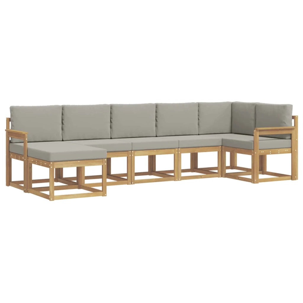 Set di divani da esterno 7 pcs Bianco e Grigio Chiaro 3387935