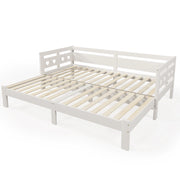 Letto Estraibile 90-182 x 200 cm - Forma a Cuore; Struttura Estensibile - Bianco