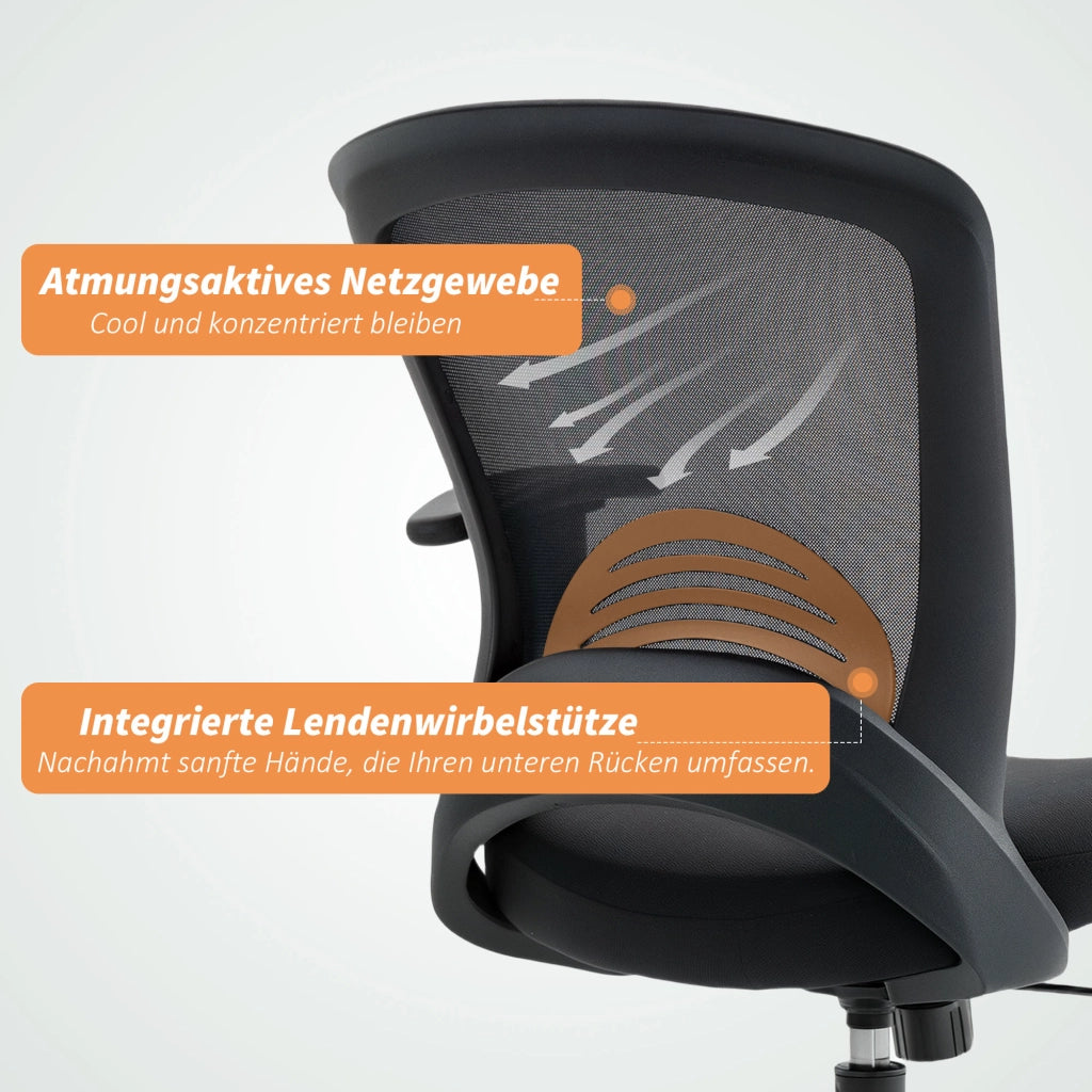 Sedia da ufficio regolabile con schienale in rete ¨C zephmum ¨C nero