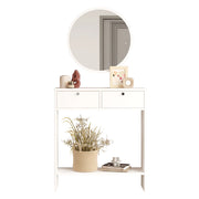 Chiarano, Mobile da Ingresso Specchio Incluso, 80x24x90h cm Bianco
