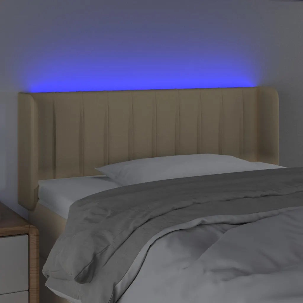 Testiera a LED Crema 93x16x78/88 cm in Tessuto 3123461