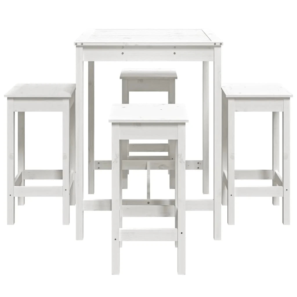 Set da bar da giardino 5 pezzi bianco legno di pino massiccio 02_0013390