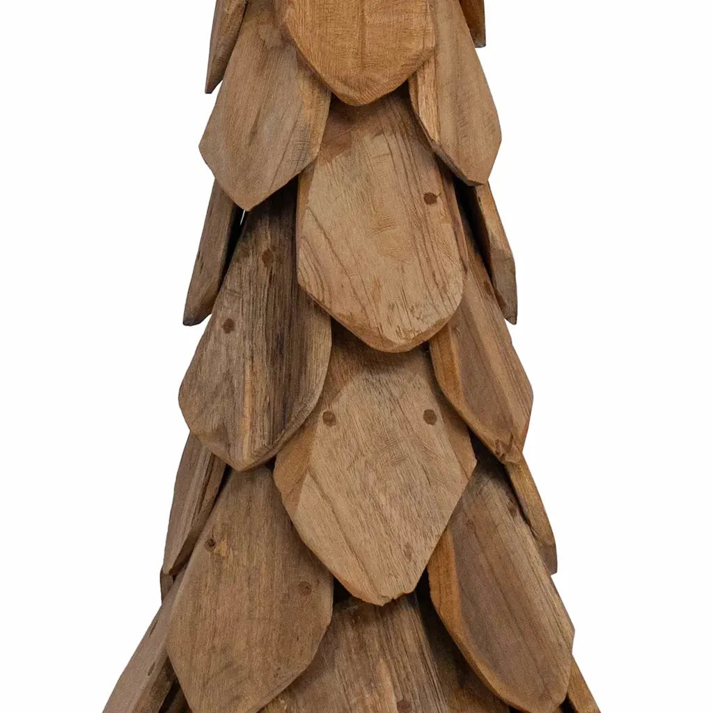 Albero di Natale | Decorazioni natalizie Marrone 111 cm Legno massello di teak