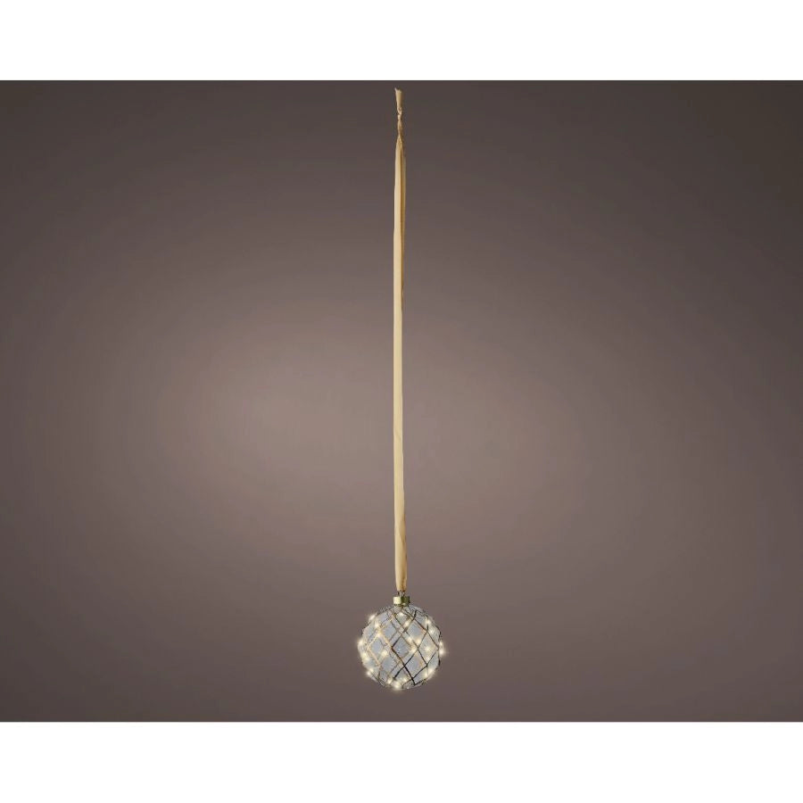 SFERA LUMINOSA DIAMETRO 14 CM IN VETRO CON MICROLED BIANCO CALDO KAEMINKG
