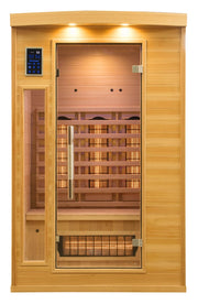 Sauna Finlandese ad Infrarossi 2 Posti 120x123 cm H190 in Legno di Abete Apollon 2