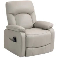 Poltrona alza persona elettrica con funzione massaggio e riscaldamento, 89 x 94,5 x 103 cm, Grigio